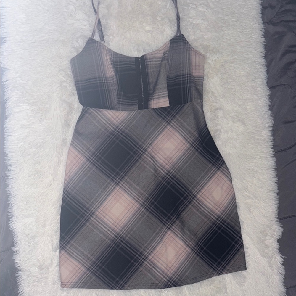 Urban Outfitters Gray and Pink Sheath Mini Dress